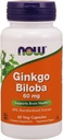 NOW Τρόφιμα Ginkgo Biloba 60mg 24% εκχύλισμα, 60 κάψουλες