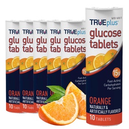TRUEplus Glucose Tabletισκία, Πορτοκαλί Γεύση - 6X 10ct Σωλήνες
