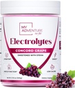 Zero Sugar - Concord Grape Electrolytes Powder - Αναζωογονητικό μείγμα ενυδάτωσης - Caffeine Free Energy με όλα τα φυσικά συστατικά - Vegan, Keto & Paleo - Sugar Free Electrolytes Drink Mix - 120 Σερβιέτες