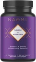 NAOMI Turmeric Curcumin All Fully Standardized 1000mg 95% Curcuminoids, BioPerine High Absorption & Resveratrol, Clinically Studied, Joint Support, Supports Healthy Muscle Response