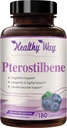 150mg Pterostilbene συμπλήρωμα - Once Daily Antioxidant συμπλήρωμα για την υγιή γήρανση ανοσοποιητική καρδιά του δέρματος και του εγκεφάλου Υποστήριξη - φυσικά παράγωγα μη GMO & Made in The USA (180 Services)