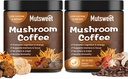 (2 Pack) Mushroom Coffee for Smoothies/Latte, Mushroom Powder Blend (57 Σερβιέτες) με Lions Mane, Reishi, Cordyceps, Turkey Tail, Chaga - Mushroom Supplement for Energy, Focus, Immune- 8 oz