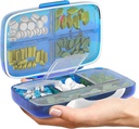 Hill Organizer Airtight Pill Box Large Pill Dispenser Αρχική σελίδα Κάτοχος Συμπληρώματος Ταξιδιών Φορητή βιταμίνη Ταξινόμηση Jumbo Μέγεθος 8 Διαμέρισμα Airtight Vitamin Container Καθημερινή Ιατρική Απαραίτητα Ταξίδια