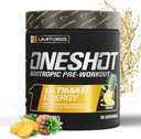 ONESHOT Pre Workout Powder for Men and Women - BCAAS Amino Acids Supplement Powder, 200mg καφεΐνη, Beta Alanine Powder, Citrulline Malate Preworkout Powder - Pineapple Mango - 30 Μερίδες