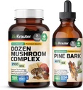 BIO KRAUTER Δεκάδες Mushroom 100 Κάψουλες & Pine Bark Βάμμα 4 Fl. Oz.