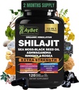 Shilajit για άνδρες και γυναίκες-Οργανικά κάψουλες Ιμαλαΐων Shilajit με θαλάσσια Moss, Μαύρο Έλαιο Σπέρματος, Ashwagandha, Rhodiola Rosea, Burdock, Cordyceps Mushroom, Ginseng, Turmeric, Ginger, 120 κάψουλες