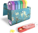 Διοργανωτής χαπιών, LIZIMANDU Weekly Travel Pill Case Box Medication Submender Daily AM PM, Day Night 7 Compartments, for 4 Times A Day, 7 Days a Week-Includes Leather PU Carrying Case (Peach Blossom)