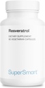 Supersmart - Resveratrol 40mg ανά ημέρα (καλά ανεκτό) - Βιολογικό εκχύλισμα ερυθρών σταφυλών - Υψηλής ισχύος συμπλήρωμα ρεσβερατρόλης 