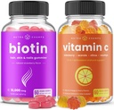 NutraChamps Biotin Gummies και (2-Pack) Βιταμίνη C Gummies Bundle