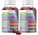 Viteey Multivitamin Gummies 8 in 1 Συμπλήρωμα Ανοσολογικής Υποστήριξης με Προβιοτικά - Ανοσοποιητικά Αναμνηστικά για Ενήλικες & Έφηβοι - Χορτοφαγικά, Ζελατίνη Δωρεάν, GMO Δωρεάν - Μασώμενα Berry Γεύση Πεκτίνη Ανοσοποιητική Άμυνα