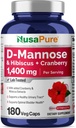 NusaPure D- Mannose Complex 1400 mg (με Hibiscus και Cranberry) - 180 Veggie Caps.