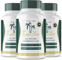 (Επίσημη 3 Συσκευασία) Tropislim, Tropislim All Natural Caribbean Flush, συμπλήρωμα απώλειας βάρους, Tropislim Sliming Κάψουλες για γυναίκες, Υγιεινό στυλ ζωής + Leaner Physique, Τροπικές Κριτικές (180 κάψουλες)