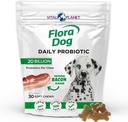 Vital Planet - Flora Dog Probiotics, Chews Dog Συμπλήρωμα με 20 Billion Cultures και 11 Strains, ανοσοποιητική και πειθητική υποστήριξη Chewable Probiotics for Dogs, 30 Φυσικό μπέικον Γεύση μαλακά μάσημα