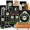 Κιτ για άντρες με γένια Wash, Beard Conditioner, Beard Oil, Beard Balm, Βούρτσα, Comb, Ψαλίδι, Τσάντα αποθήκευσης, Δώρα για άνδρες μπαμπά σύζυγος αγόρι
