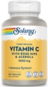 SOLARAY Vitamin C 1000mg - Time Release Βιταμίνη C Κάψουλες w/Rose HIPS και Acerola για Bioflavonoid Υποστήριξη - Δύο-Stage, All-Day Ανοσολογική Υποστήριξη - Vegan, 60 Ημέρα Εγγύηση, 100 Μερίδες, 100 VegCaps