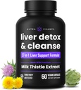 NutraChamps Liver Cleanse Detox & Repair Formula, 20+ Herbs: Εκχύλισμα γαϊδουράγκαθου γάλακτος με Silymarin, Artichoke, Dandelion, Chicory Root Powder, συμπλήρωμα χαπιών στήριξης ήπατος, 60 κάψουλες