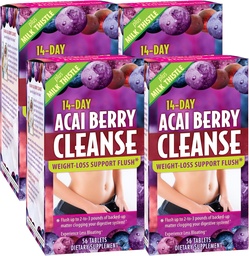 Εφαρμοσμένη Διατροφή 14-Day Acai Berry Cleanse - 56 δισκία, Συσκευασία των 4 - Βάρος-Loss Flush Υποστήριξη + Γάλα Thistle - 112 Σύνολο Σερβίρει