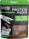 VADE Nutrition Disolvable Protein Packs - 100% Whey Isolate Protein Powder Milkshake - Χαμηλό υδατικό διάλυμα, χαμηλή θερμίδα, Χωρίς λακτόζη, Χωρίς ζάχαρη, χωρίς λίπος, χωρίς γλουτένη - 30 πακέτα για να πάτε