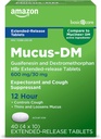 Basic Care Mucus Relief DM, 12 Hour Guaifenesin & Dextromethorphan Hydrobromide Extended- Release Tablets, 600 mg/ 30 mg, 40 Count (Pack of 1) (Η συσκευασία μπορεί να διαφέρει)