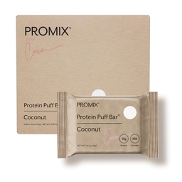 ProMix Profection Protein Puff Bars - Καρύδα - Marshmallow Crispy Treat - Great Tasting & Healthy On The Go Snack - Υψηλή πρωτεΐνη & χαμηλή θερμίδα - Δωρεάν από γλουτένη, σόγια, & καλαμπόκι - 12 Bars
