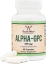 Alpha GPC Choline Brain Supplement for Acetylcholine (60 Count, 600mg Servings) Advanced Memory Formula, Focus and Brain Support, Focus Supplement (Κατασκευασμένο στις ΗΠΑ) by Double Wood