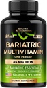 NUTRAHARMONY Bariatric Multivitamin - 45 mg Συμπληρώματα σιδήρου - Made in USA - for Women & Men - All-in-One, 21 Essential Vitamins - Gastric Sleeve Support - Ελαφριά Τροπική Γεύση - 90 Κάψουλες