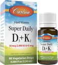 Carlson - Σούπερ Καθημερινή D3 + K2, 50 mcg D3 + 45 mcg MK-7, Heart & Bone Health, 90 Υγρές σταγόνες, 2.54 ml