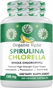 Βιολογικές κάψουλες Veda Spirulina & Chlorella, 1500mg, 300 Count - Spirulina Chlorella Κάψουλες με Super Green Αντιοξειδωτικά, Phycocyanin, Amino Acid - Ενισχύστε την Ανοσία, Ενέργεια, Υποστηρίξτε την Πέψη