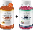 Φυσικό BioScience Sugar Free Βιταμίνη D3 K2 Gummies 5000 IU & Zinc Gummies 50 mg, Extra Strength, Immune Support, Bone Health, Heart Health, Skin Support, 60 Gummy Vitamins