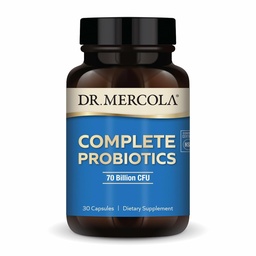 Dr. Mercola Complete Probiotics - 70 Δισεκατομμύρια CFU - Υποστηρίζει ανοσοποιητικό, Digestive & Gut Health - Χαρακτηριστικά 10 Strains - Ράφι Stable - GMO-Free, Gluten-Free & Soy-Free - 30 Κάψουλες (30 Σερβιέτες)