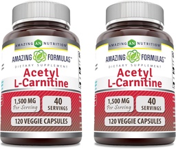 Amazing Formulas Acetyl L-Carnitine 1500 Mg Per Serving Veggie Capsules Supplement 