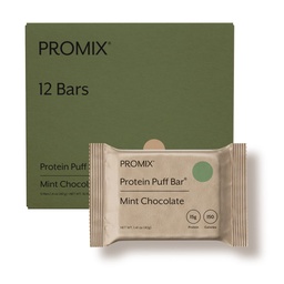 ProMix Profection Protein Puff Bars - Σοκολάτα μέντας- Μαρσμόλοου Crispy Treat - Μεγάλη Γεύση & Υγιεινή On The Go Snack - Υψηλή πρωτεΐνη & χαμηλή θερμίδα -Δωρεάν από γλουτένη, σόγια, & καλαμπόκι - 12 Bars
