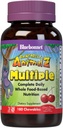Bluebonnet Nutrition Rainforest Animalz Ολόκληρα τα τρόφιμα με βάση πολλαπλές μασώμενα δισκία, παιδιά πολυβιταμίνη & Ορυκτά, βιταμίνη C, D3, σίδηρος, χωρίς γλουτένη, γάλα δωρεάν, Kosher, 180 Μασώμενα δισκία, κεράσι άρωμα