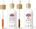 Rainbo Mushroom Bundle, Mane Mushroom Extract + Chaga Mushroom Tincture, Dual Extract Daily Mushroom Tinctures for Complete Immune Support, Vegan Liquid Mushroom Συμπληρώματα