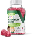 Viteey Kids Magnesium Citrate Gummies - Υποστηρίζει τη βοήθεια ύπνου, την ηρεμία Gummies, μυών Relaxer, Optimal Relaxation - Χορτοφαγική, Ζελατίνη Χωρίς, Γλουτένη Χωρίς, GMO Δωρεάν - Νόστιμο μασώμενα Βατόμουρο Γεύση Gummy