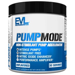EVL PumpMode Nitric Oxide Supplement - Nitric Oxide Booster Pump Pre Workout Powder with Glycerol and Betaine for Mus Recovery Growth and Endurance - Stim Free Pre Workout Drink (Unflaved)