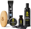 The Beard Club Grooming Bundle: Trimmer for Men & Care Kit - Περιλαμβάνει Cordless Electric Trimmer, Straight Edge Razor, Shampoo, Cedar Balm & Oil, Brush - 8 Guides, 45 μήκη