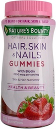 Nature's Bounty Optimal Solutions Μαλλιά, δέρμα και νύχια Gummies, 80 ea (πακέτο του 2)