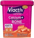 Viactiv Calcium +Vitamin D3 Supplement Soft Chews, Caramel, 60 Chews - Calcium Dietary Supplement for Bone Health