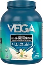 Vega Organic All-in-One Vegan Protein Powder French Vanilla (43 Servings) Superfood Ingredients, Βιταμίνες για την υποστήριξη της ανοσίας, Keto Friendly, Pea Protein for Women & Men, 3,10lbs (Pack of 6)