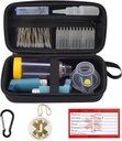 MGZNMTY Travel Carrying Case Συμβατό με το Asthma Inhaler Spacer για ενήλικες και παιδιά, Μάσκες, Inhaler Holder με Asthma Alert Tag και ιατρική κάρτα, Carabiner (Μόνο περίπτωση) (Μαύρο)
