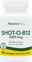 NaturesPlus Shot-O-B12-30 Lozenges, Wild Berry Flavor - 5000 mcg - Vegan, Gluten Free - 30 Servings