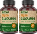 DEVA Vegan Glucosamine-MSM-CMO & Turmeric Supplement - Συμπλήρωμα διατροφής με βάση τη γλουτένη - 90 δισκία (Pack of 2)