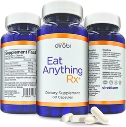 Dirobi Φάε οτιδήποτε Ξυλόζη Ισομεράση Fructose Μαλαπορρόφηση Ένζυμα, FODMAP συμπλήρωμα, Digestive Ένζυμα για καλύτερη λακτόζη, λίπος, πρωτεΐνες & υδατάνθρακες Αέριο διύλισης & Bloating Relief 60 Κάψουλες