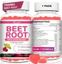 Τσίχλες ρίζας τεύτλων - Nitric oxide Beet Gummies for Circulation Support, Nitric oxide Production - with Grape Seed, Hawthorn Berry, Hibiscus, Organic, Non-GMO, 60 Gummies