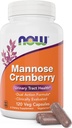 NOW Foods Mannose Cranberry, 120 κάψουλες Veg - με PAC - 450mg dMannose, 250mg Whole Cranberry - Bladder Cleanse και Urinary Tract Health* - Vegan Friendly Supplement, Non-GMO