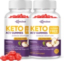 Keto Acv Gummies for Advanced Weight Loss & Belly Fat Burn - Pro Active Super Apple Cider Vinegar Gummies - Rapid Fat Burner Diet Supplement for Women Άνδρες - Χωρίς ζάχαρη & Γλουτένη (1000MG)