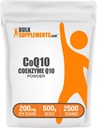 BulkSupplements.com Συνένζυμο Q10 Κόνις - Συμπληρώματα συνένζυμου Q10 200mg, Συμπλήρωμα Διατροφής - Χωρίς γλουτένη, 200mg ανά Σερβίρισμα, 500g (1.1 lbs) (Συσκευή των 1)