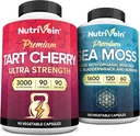 Nutrivein Irish Sea Mos Κάψουλες και ταρτάρ Cherry Κάψουλες Bundle: Sea Moss & Tart Cherry Set for Digestive Support and Daily Wellness