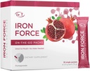 Dr. T On-The-Go Iron Force Packs – Direct-to-Mouth Powder – Ενισχύει την παραγωγή ερυθρών κυττάρων αίματος, Ενισχύει τα επίπεδα ενέργειας, προωθεί την βέλτιστη μεταφορά οξυγόνου – 30 βολικές μονο-serve συσκευασίες